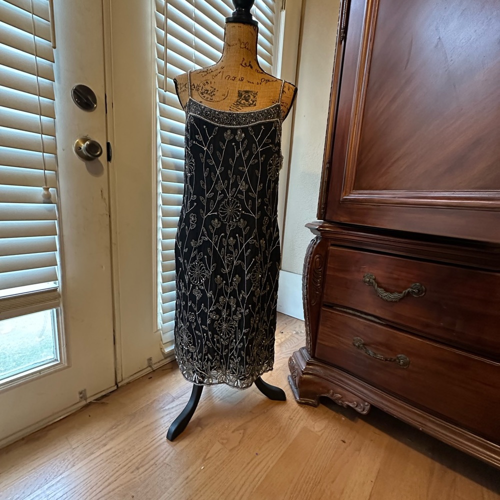 Papell Boutique Black and Silver Dress